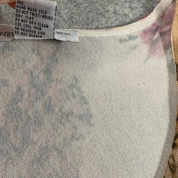 Vintage Y2K Newport News Womens Top Sweater Medium Floral Scoop Neck Sequin - Picture 6 of 14